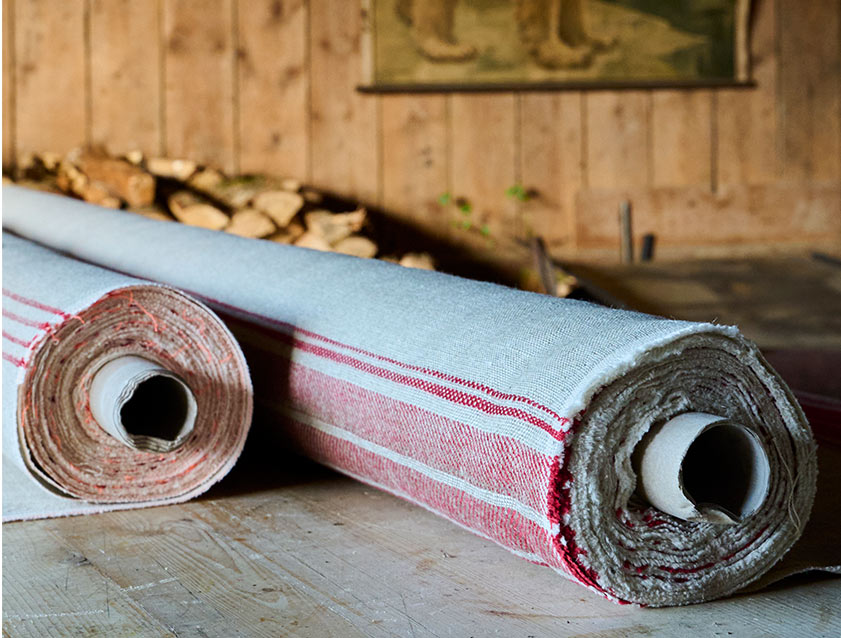 Woven Linen Stripes Red Selection